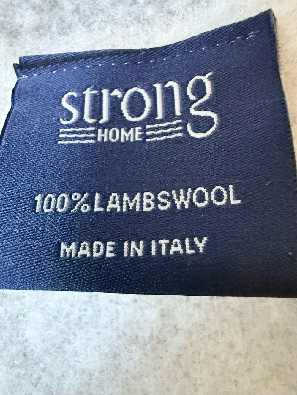Strong Home Twin Color Superfine Lambswool Throw Made In Italy Grey Melange
